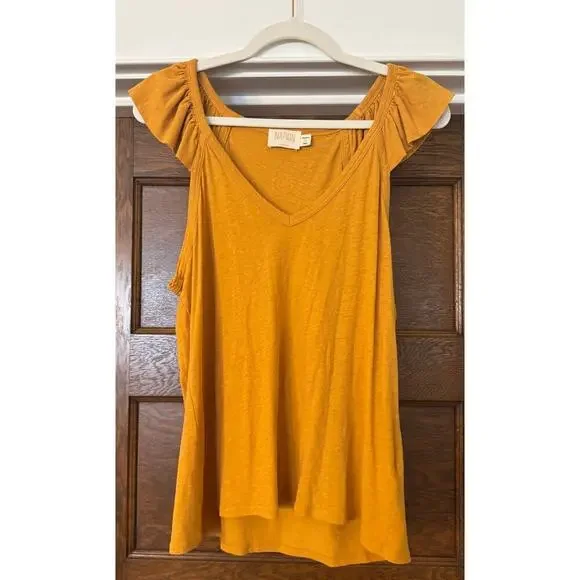 NATION LTD Aven Cami Top Ruffle Sleeve Pima Cotton Tee Size XL - Picture 3 of 5